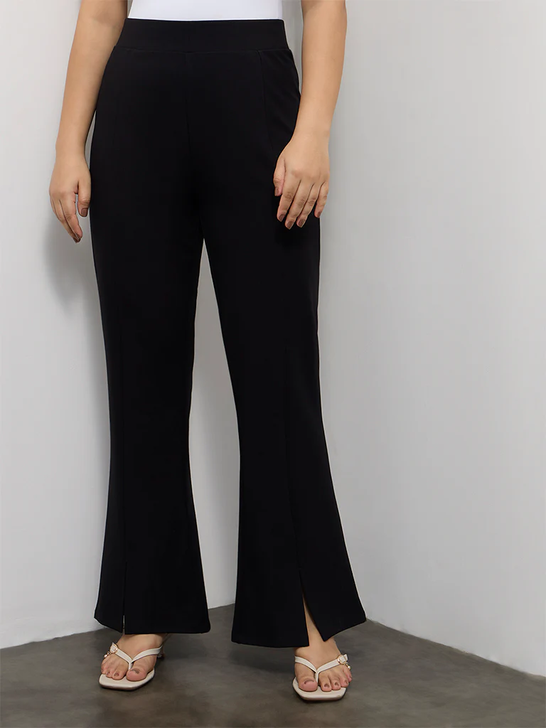 Gia Black High-Rise Flared Trousers - Image 2