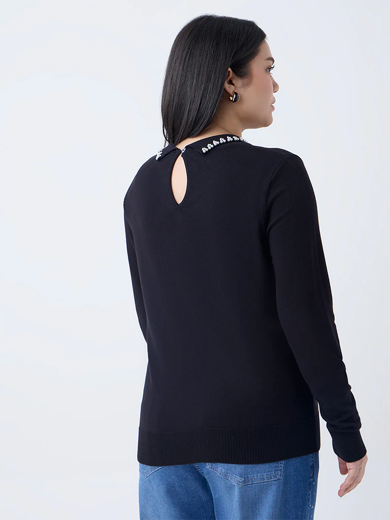 Gia Black Pearlescent Top - Image 4