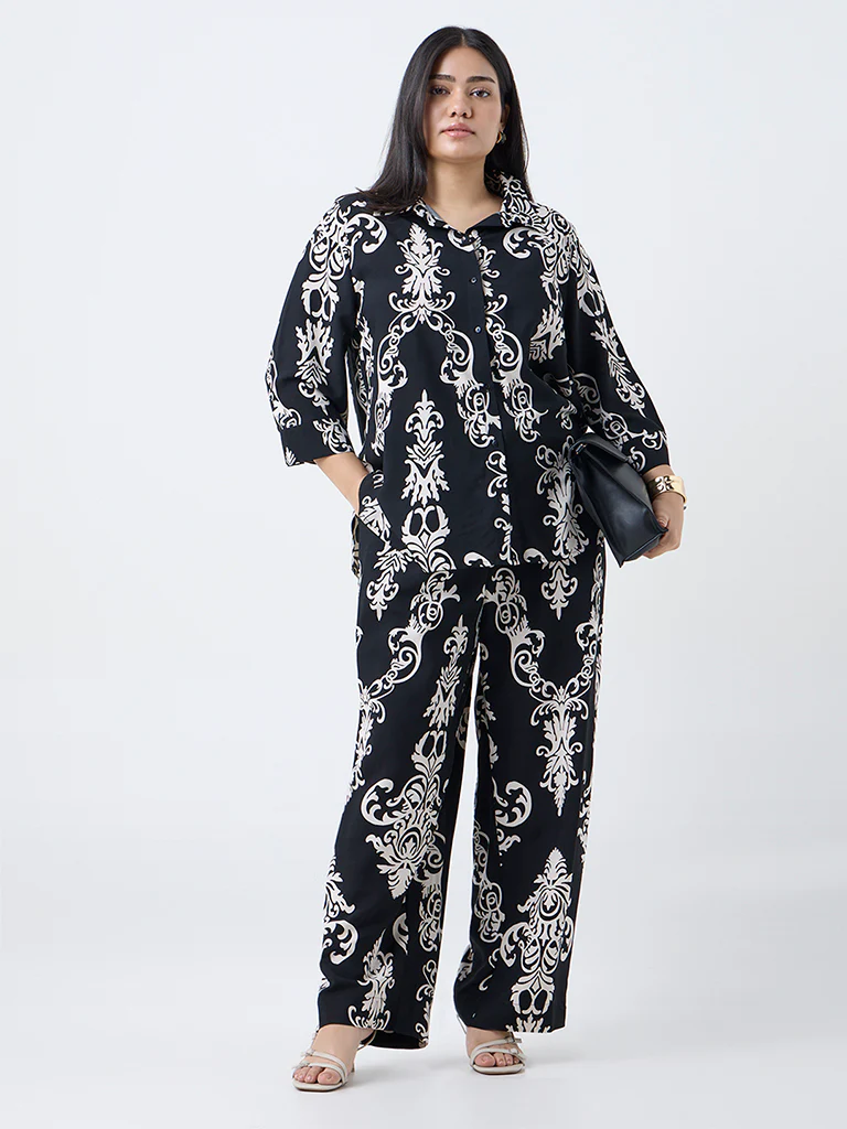 Gia Black Printed Shirt - Image 2