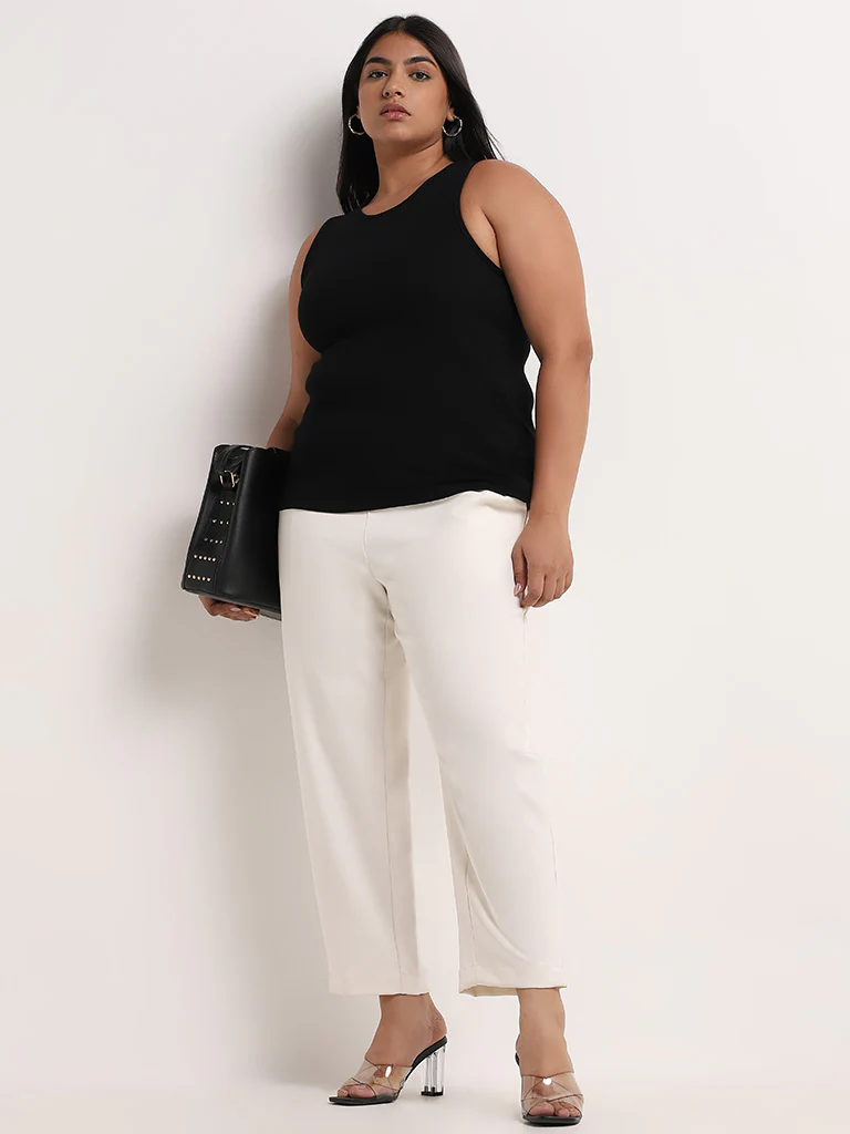 Gia Black Ribbed Tank Top - Image 3