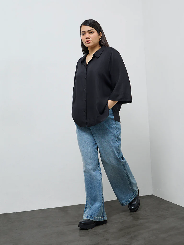 Gia Black Solid Shirt - Image 2