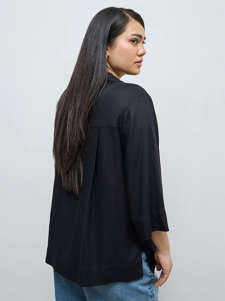 Gia Black Solid Shirt - Image 4