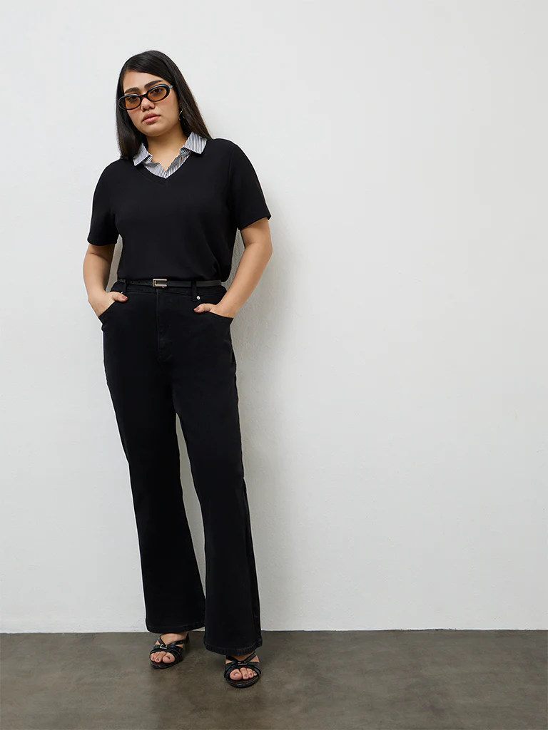 Gia Black Solid Top - Image 2