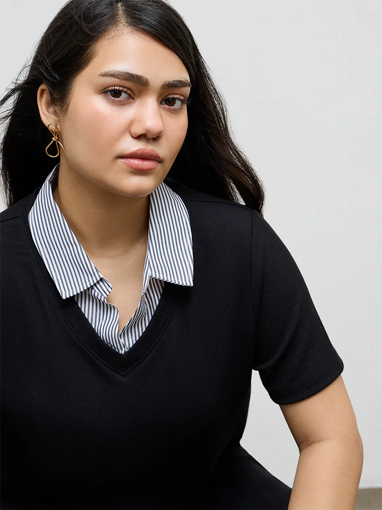 Gia Black Solid Top - Image 3