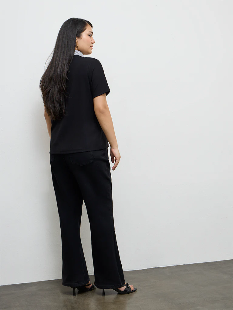 Gia Black Solid Top - Image 4