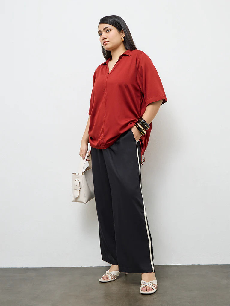 Gia Black Striped High-Rise Trousers