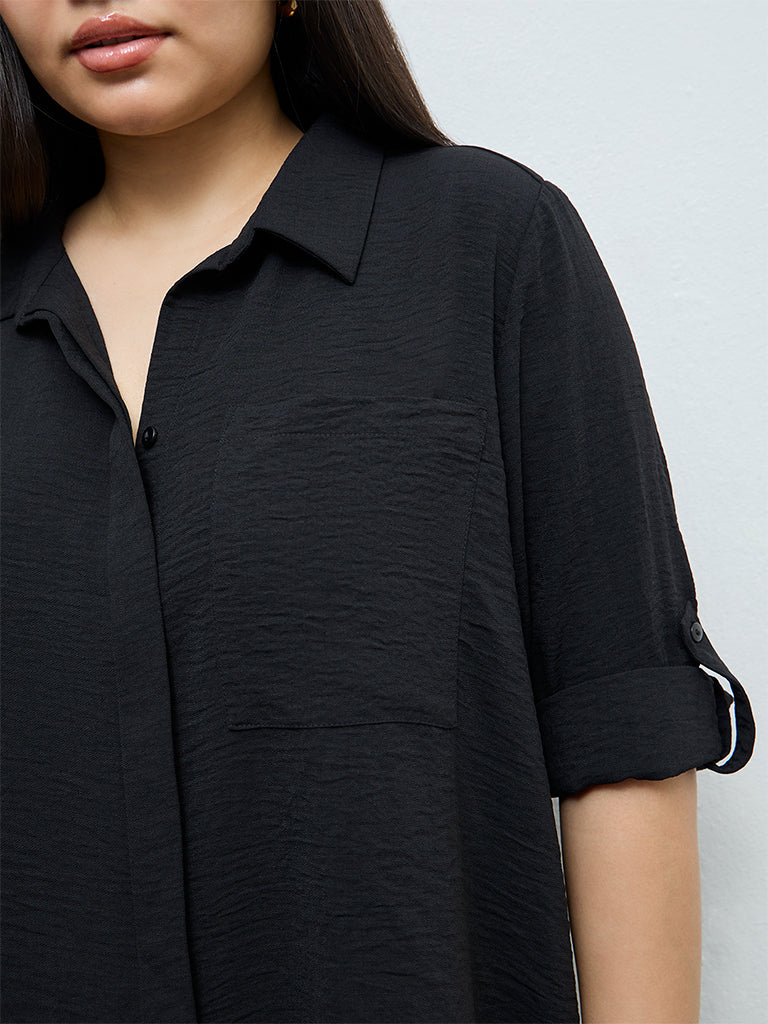 Gia Black Textured Shirt - Image 3