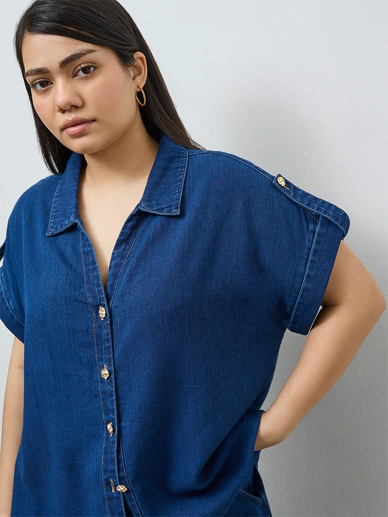 Gia Blue Denim Shirt - Image 3