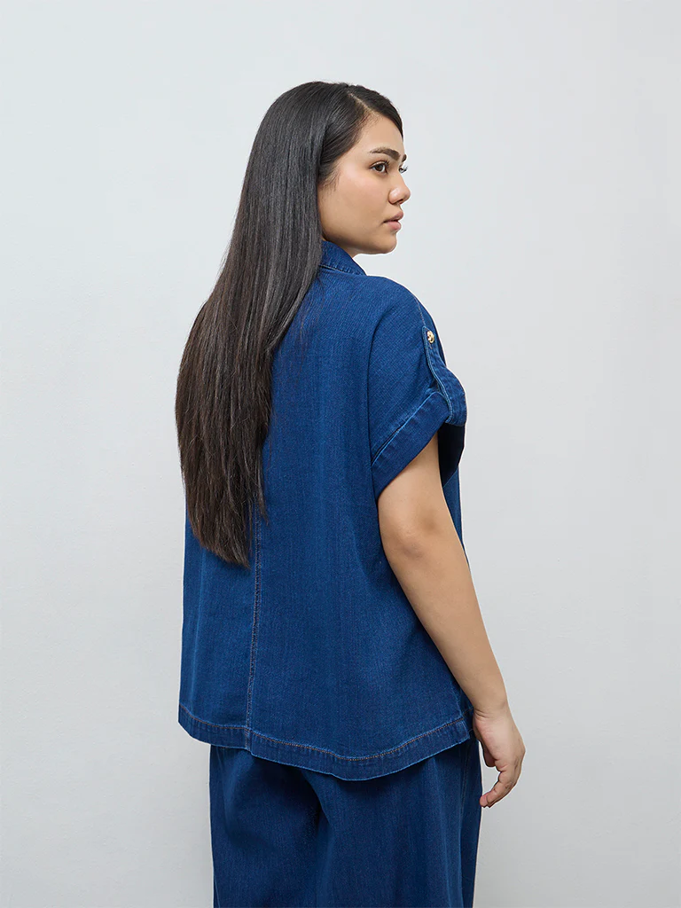 Gia Blue Denim Shirt - Image 4