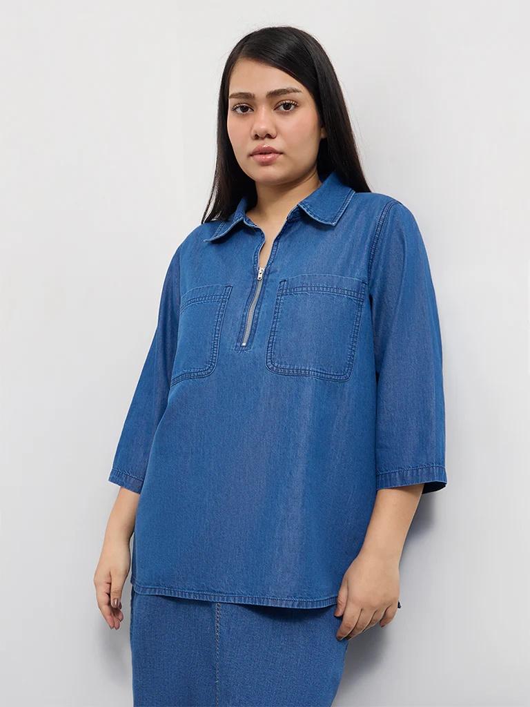 Gia Blue Denim Top
