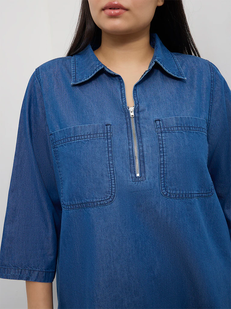 Gia Blue Denim Top - Image 3