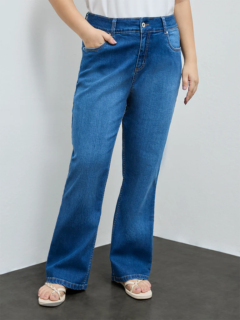 Gia Blue Faded High-Rise Jeans - Image 2