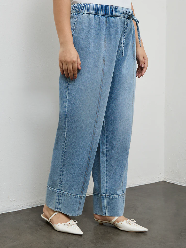 Gia Blue Faded High-Rise Relaxed Fit Jeans - Image 2