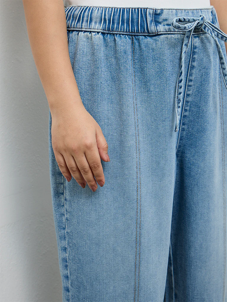 Gia Blue Faded High-Rise Relaxed Fit Jeans - Image 3