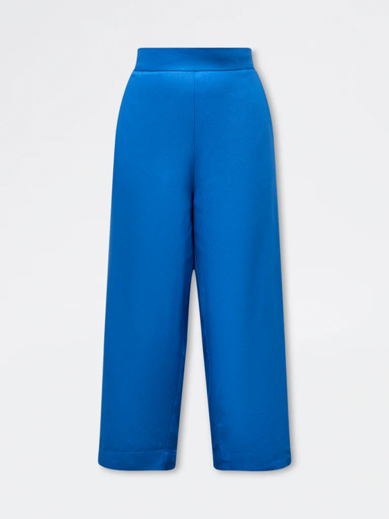 Gia Blue Solid High-Rise Pants - Image 5