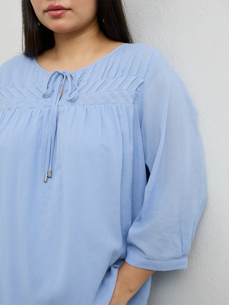 Gia Blue Solid Top - Image 3
