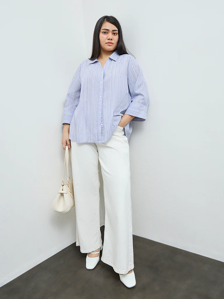 Gia Blue Striped Shirt - Image 2