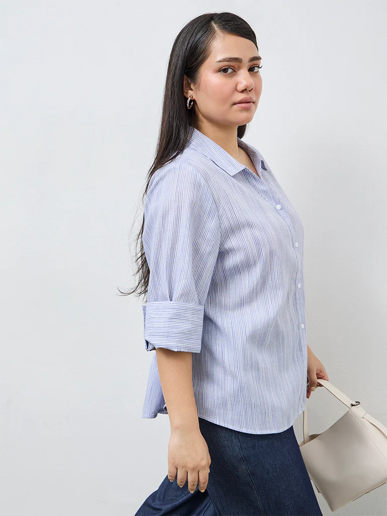 Gia Blue Striped Shirt - Image 2