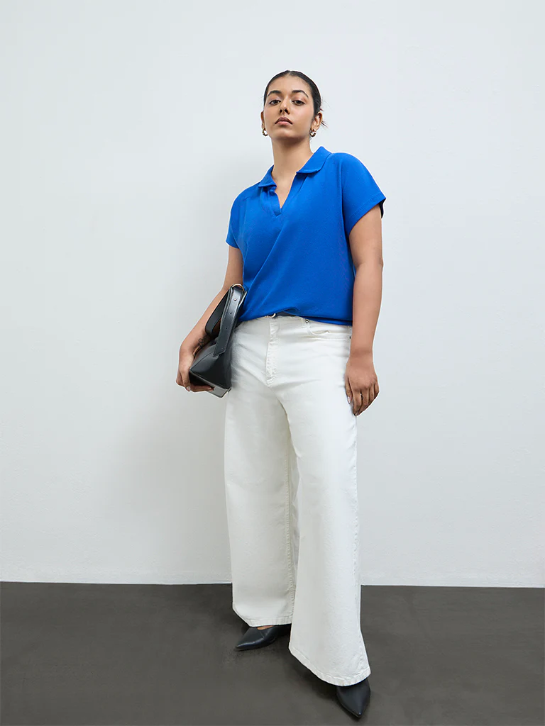 Gia Blue Textured T-Shirt