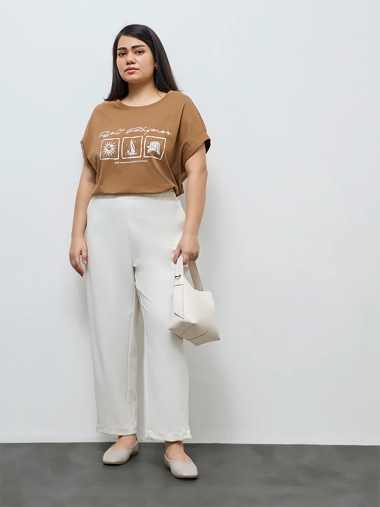Gia Brown Graphic Cotton T-Shirt