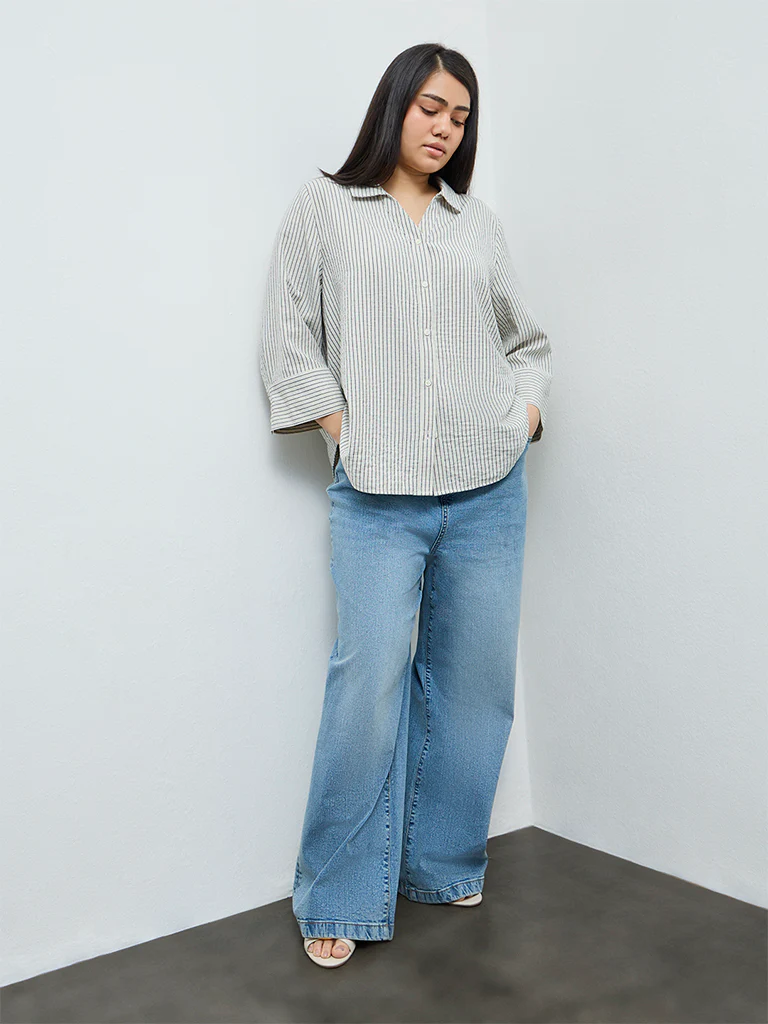 Gia Cream Striped Shirt - Image 2