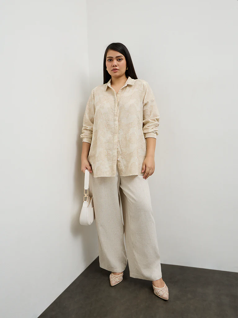 Gia Cream Textured Blouse