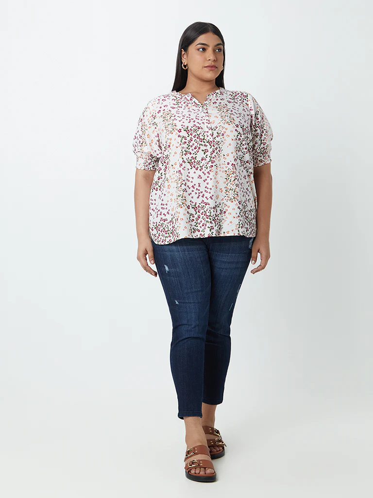 Gia Curves Multicolour Floral-Printed Top - Image 3