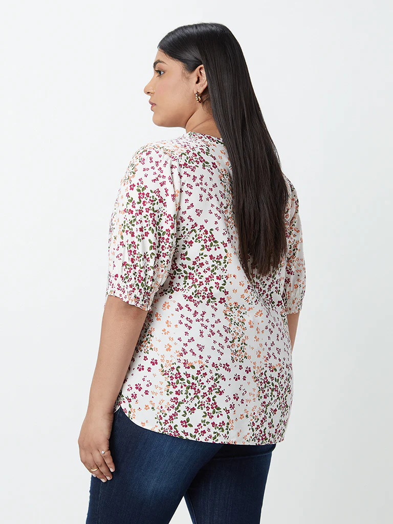 Gia Curves Multicolour Floral-Printed Top - Image 4