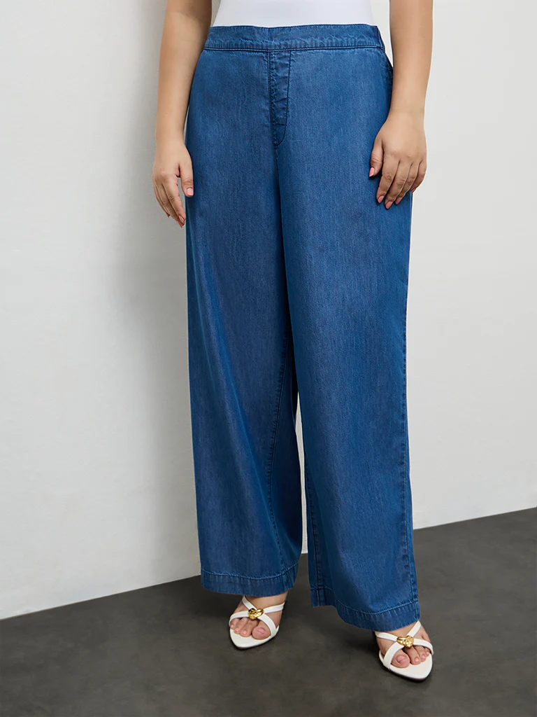 Gia Dark Blue High-Rise Denim Trousers - Image 2