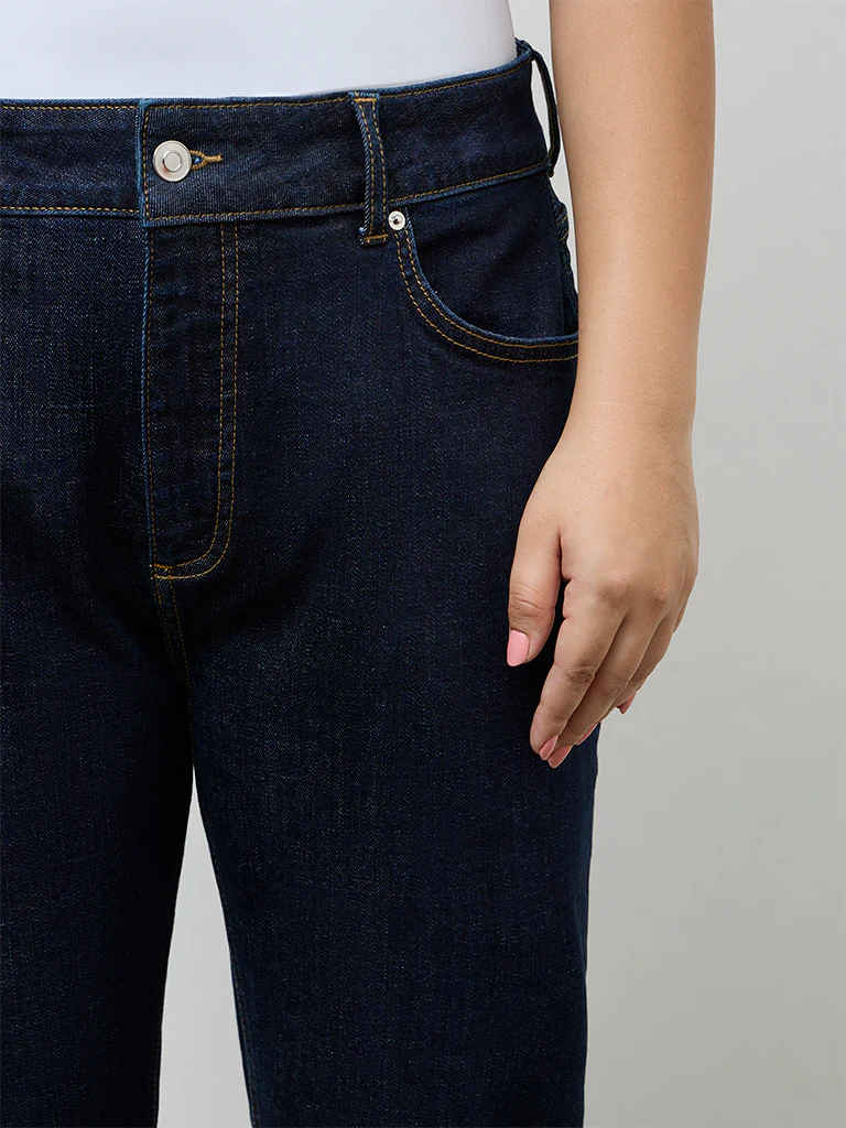 Gia Dark Blue High Rise Jeans - Image 3