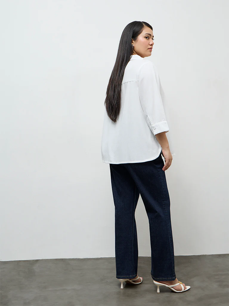 Gia Dark Blue High Rise Jeans - Image 4