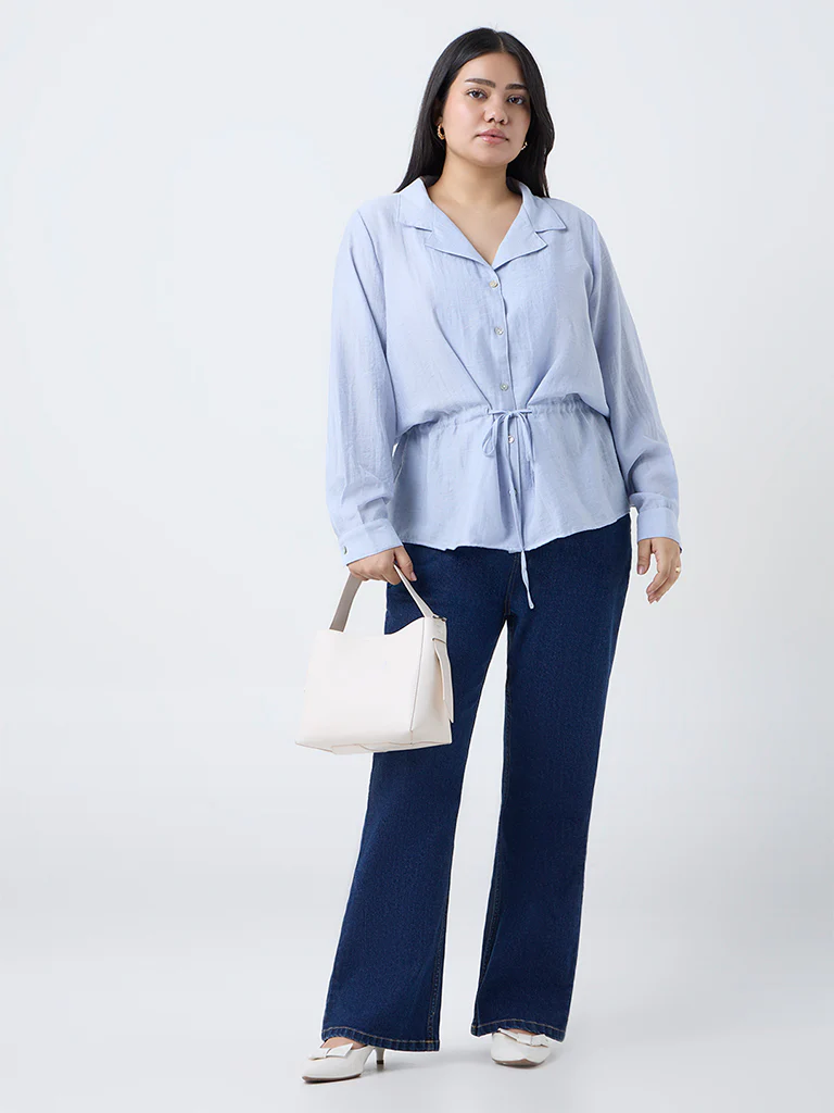 Gia Dark Blue Relaxed-Fit High-Rise Jeans