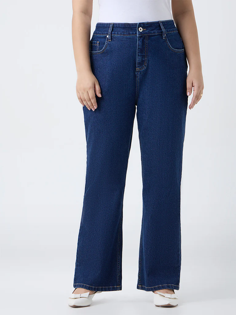 Gia Dark Blue Relaxed-Fit High-Rise Jeans - Image 2