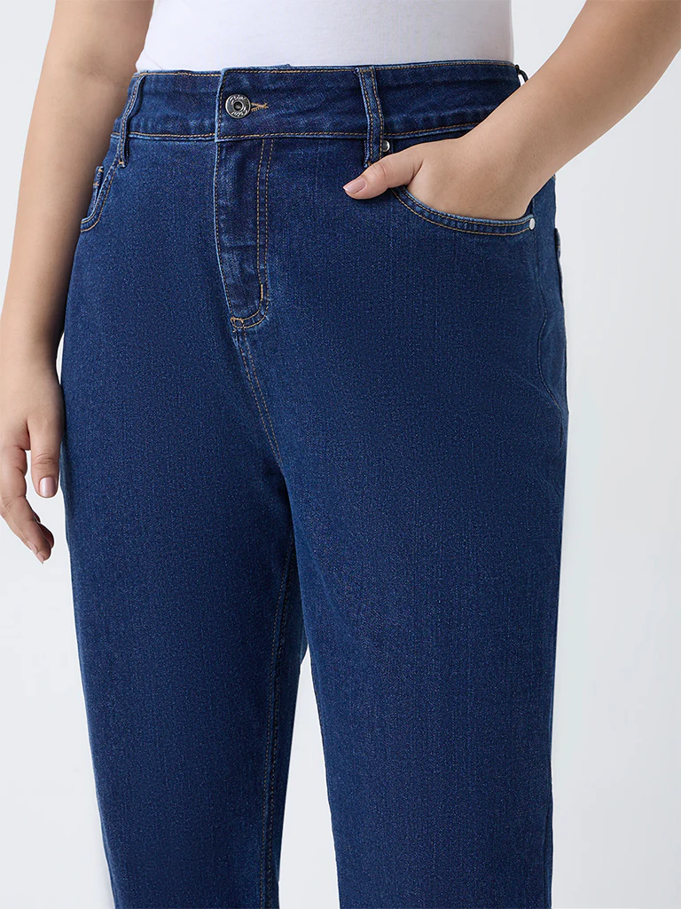 Gia Dark Blue Relaxed-Fit High-Rise Jeans - Image 3