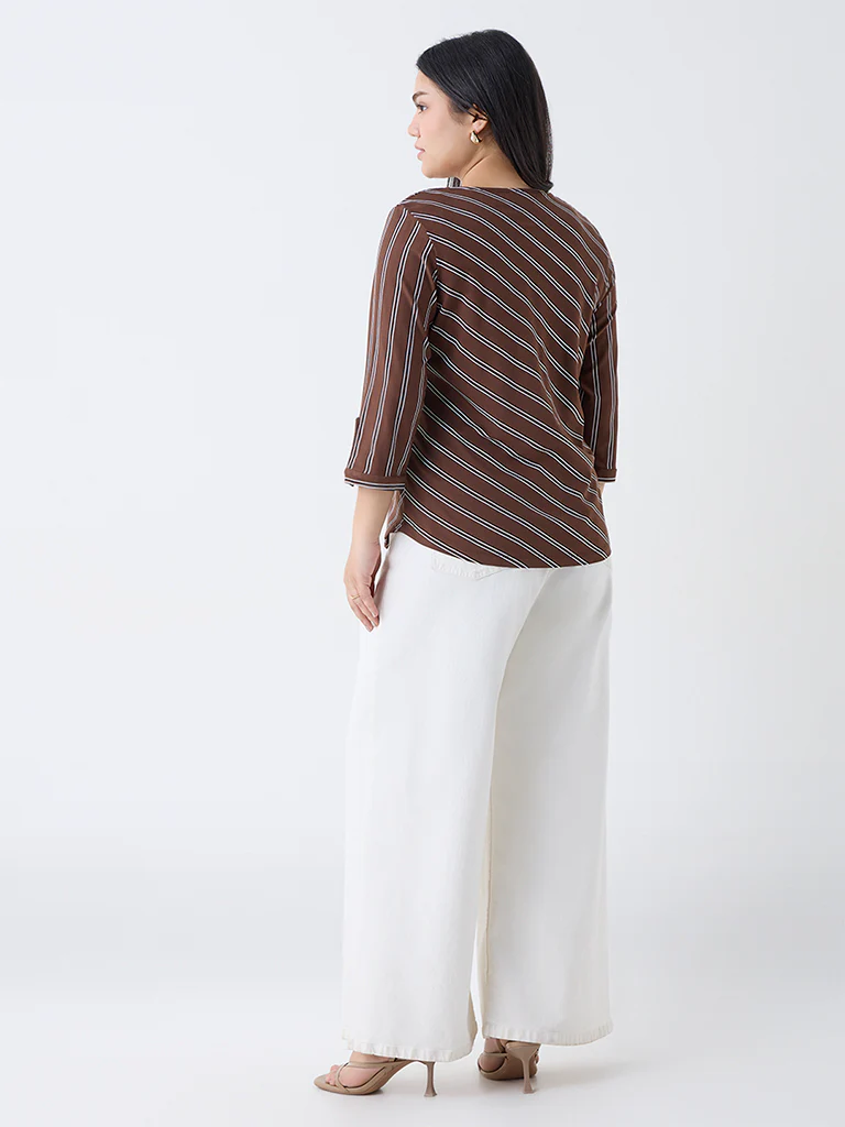 Gia Dark Brown Printed Top - Image 4