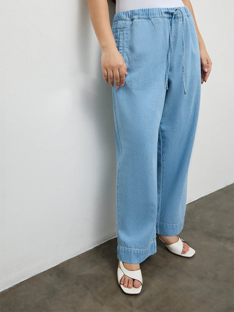 Gia Light Blue High-Rise Denim Pants - Image 2