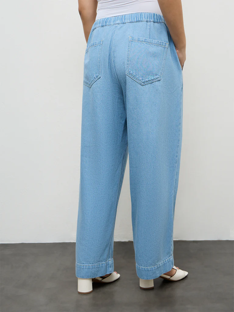 Gia Light Blue High-Rise Denim Pants - Image 4