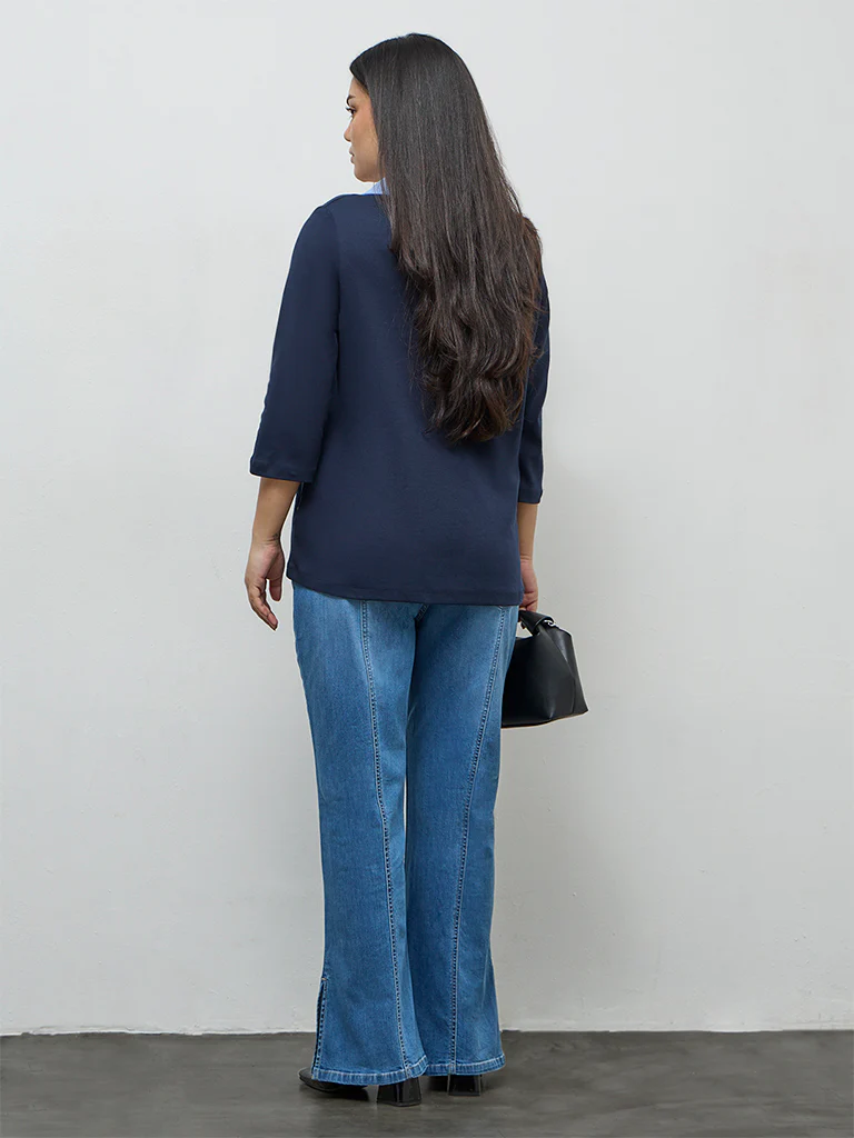 Gia Light Blue High-Rise Flared Jeans - Image 4