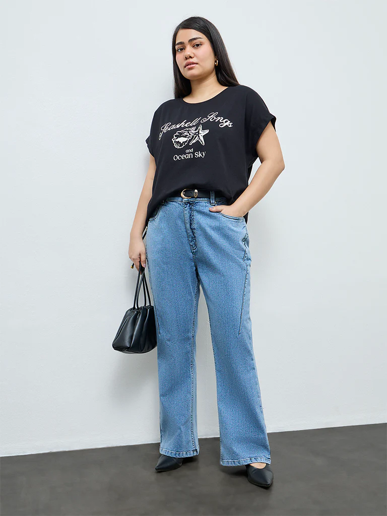 Gia Light Blue Washed High-Rise Jeans