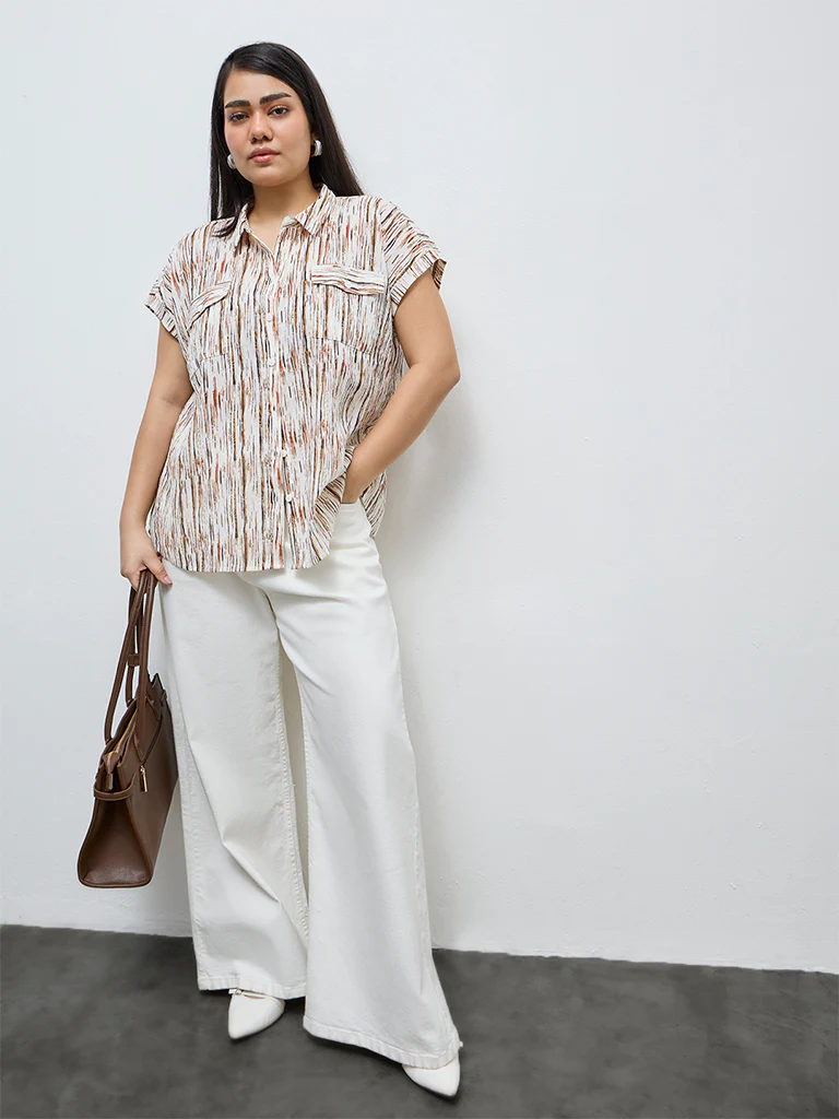 Gia Multicolour Abstract Printed Cotton Shirt