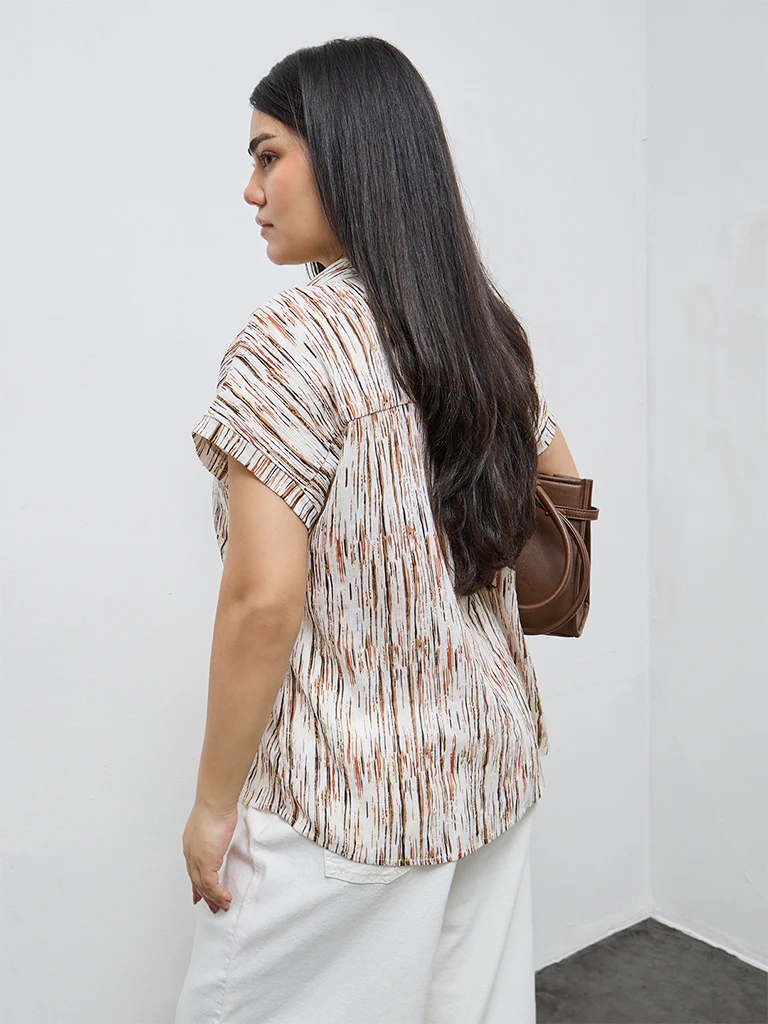 Gia Multicolour Abstract Printed Cotton Shirt - Image 4