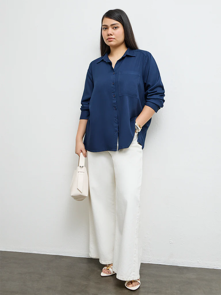 Gia Navy Solid Shirt - Image 2