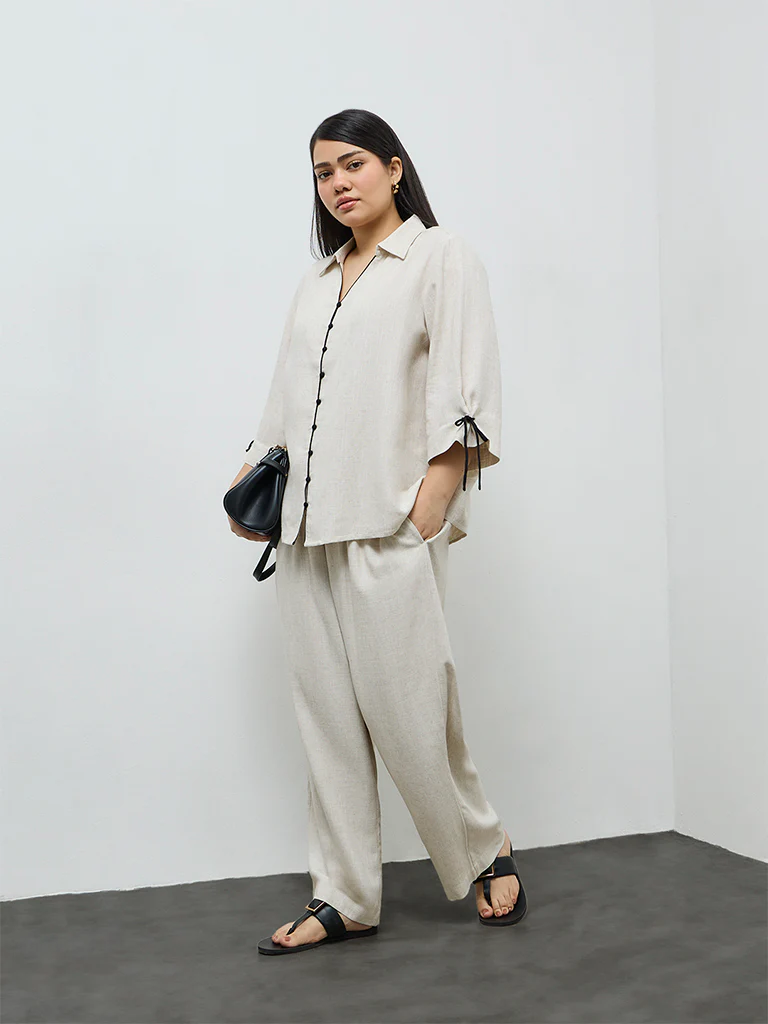 Gia Off-White Solid Blouse - Image 2