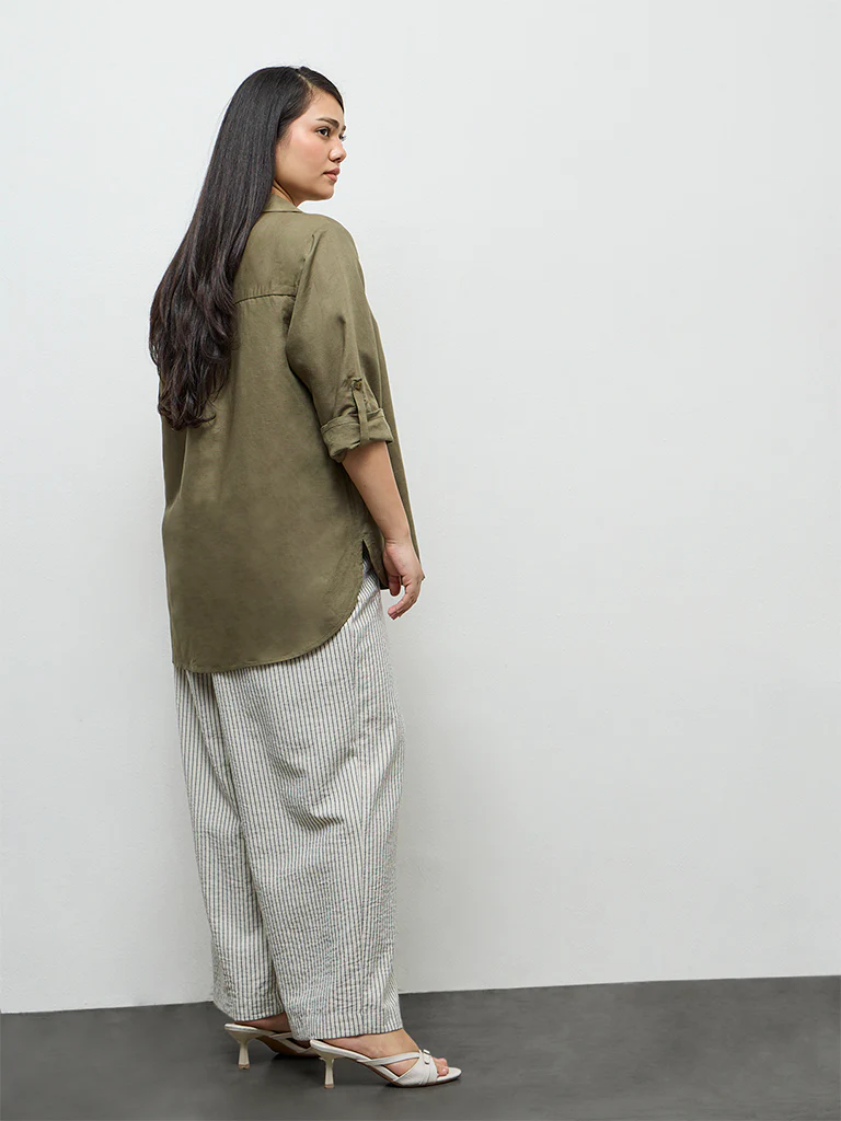 Gia Olive Solid Shirt - Image 4