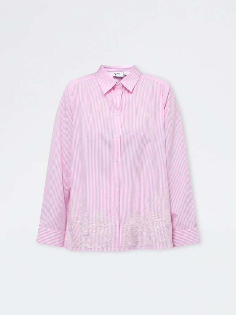Gia Pink Striped Cotton Shirt - Image 5