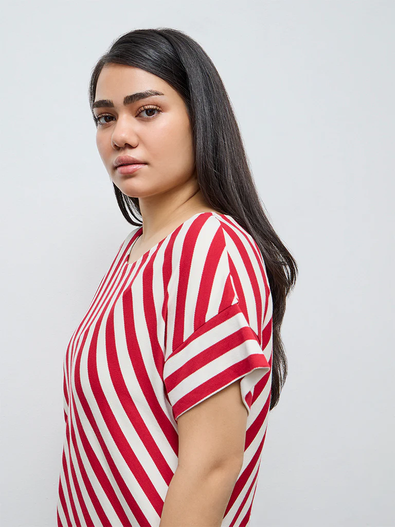 Gia Red Striped T-Shirt - Image 3