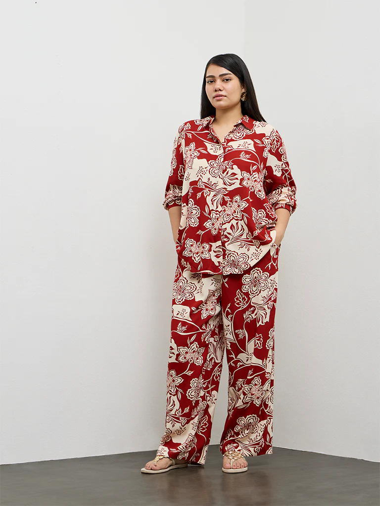 Gia Rust Foliage Printed Pants