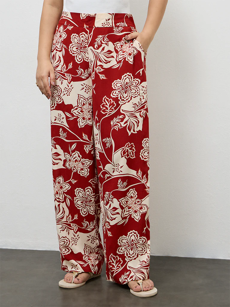 Gia Rust Foliage Printed Pants - Image 2