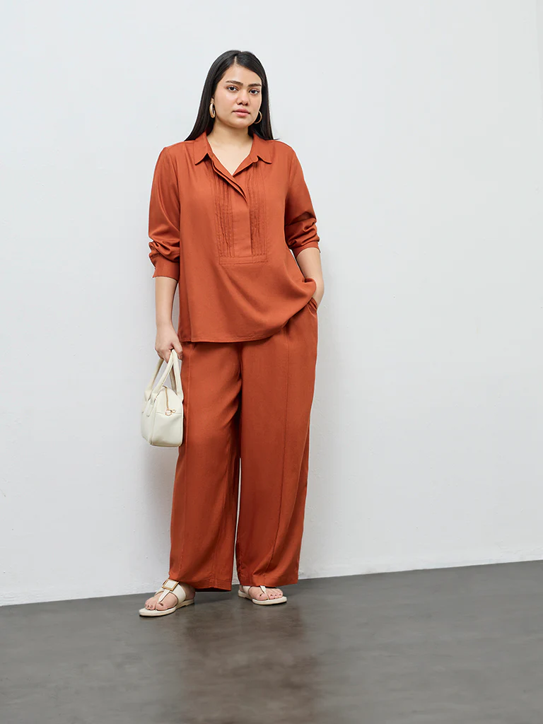 Gia Rust Pintuck-Detail Blouse - Image 2
