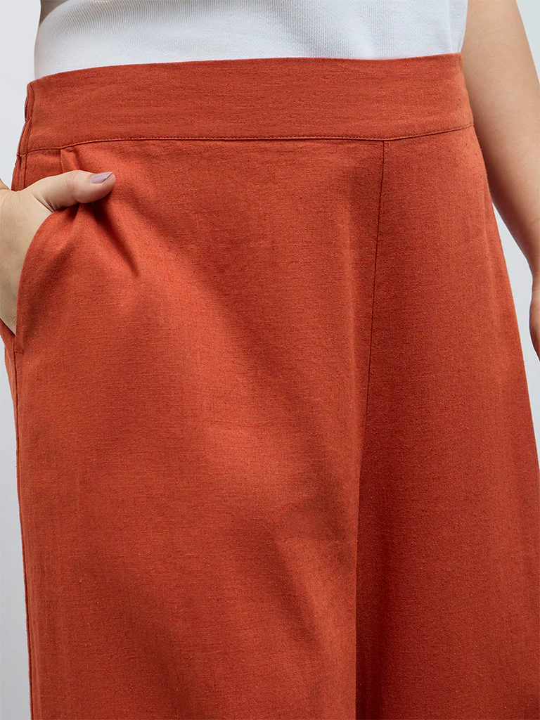 Gia Rust Solid High-Rise Pants - Image 3